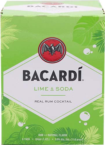 BACARDI LIME & SODA 4PK CANS