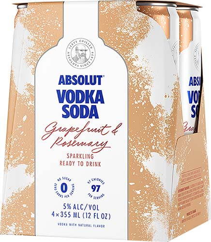 ABSOLUT GRAPEFRUIT ROSEMAERRY 4PK