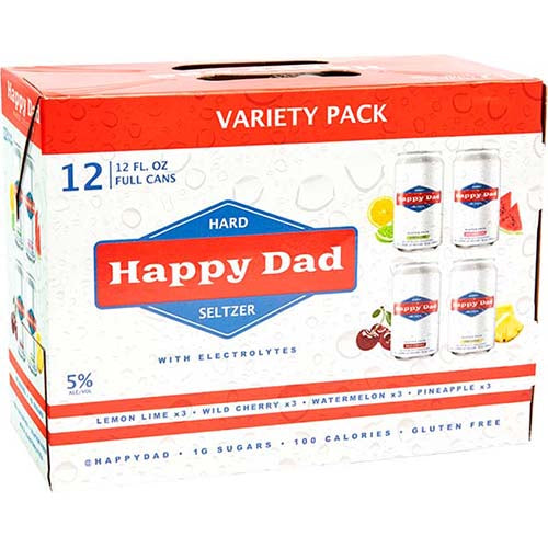 HAPPY DAD SELTZER 12PK VARIETY CAN