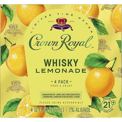 CROWN ROYAL WHISKY LEMONADE 4PK CANS