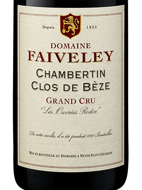 Domaine Faiveley 21 Chambertin Clos De Beze Grand Cru, Les Ouvrees Rodin TABLE RED