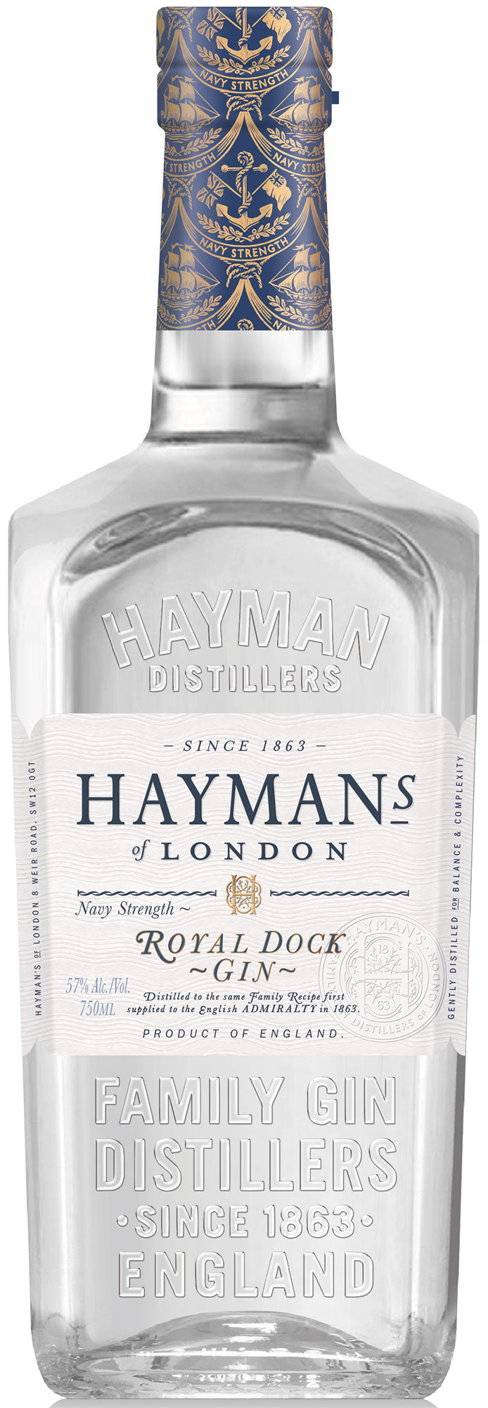 Haymans Royal Dock Navy Strength Gin 114 Pf 750Ml