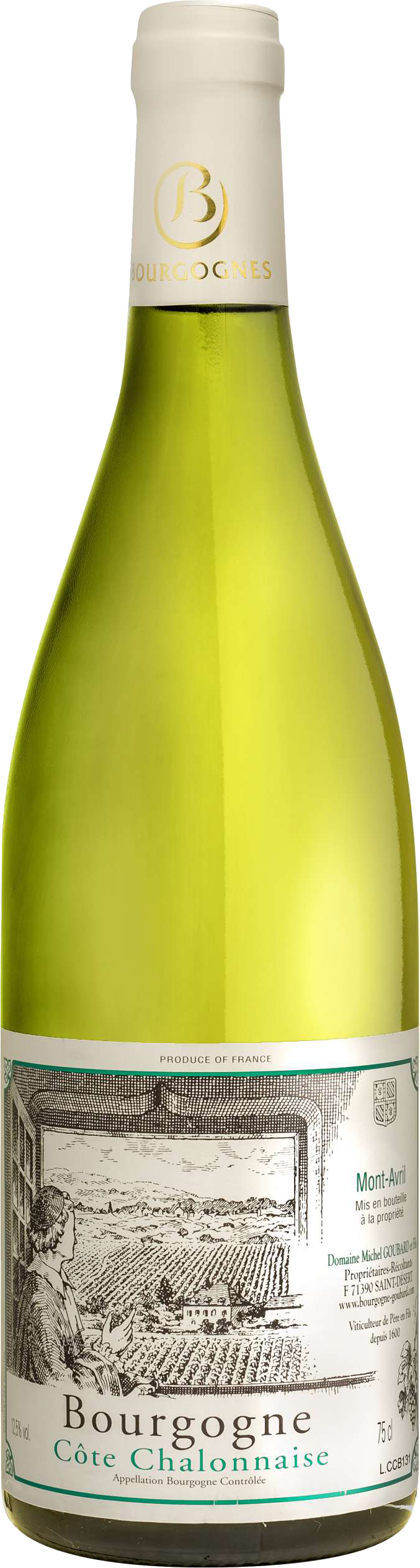 Michel Goubard "Mont Avril" Bourgogne Blanc Cotes Chalonnaise 2023