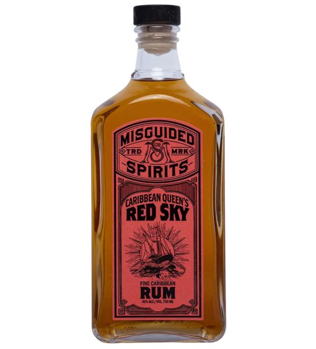 Misguided Caribbean Queens Red Sky Dark Rum  80Pf 750Ml