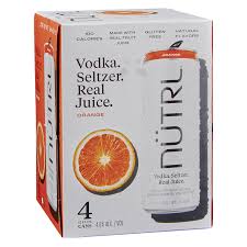 NATURAL  ORANGE VODKA SELTZER 4PK CAN