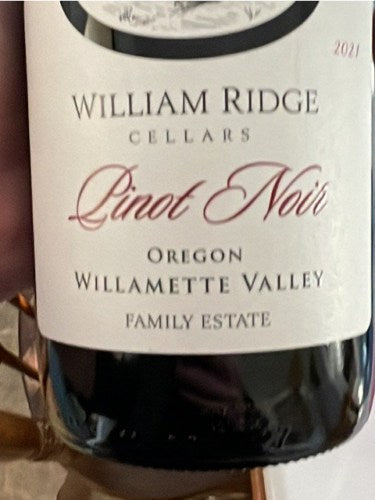 William Ridge Cellars  Oregon Pinot Noir