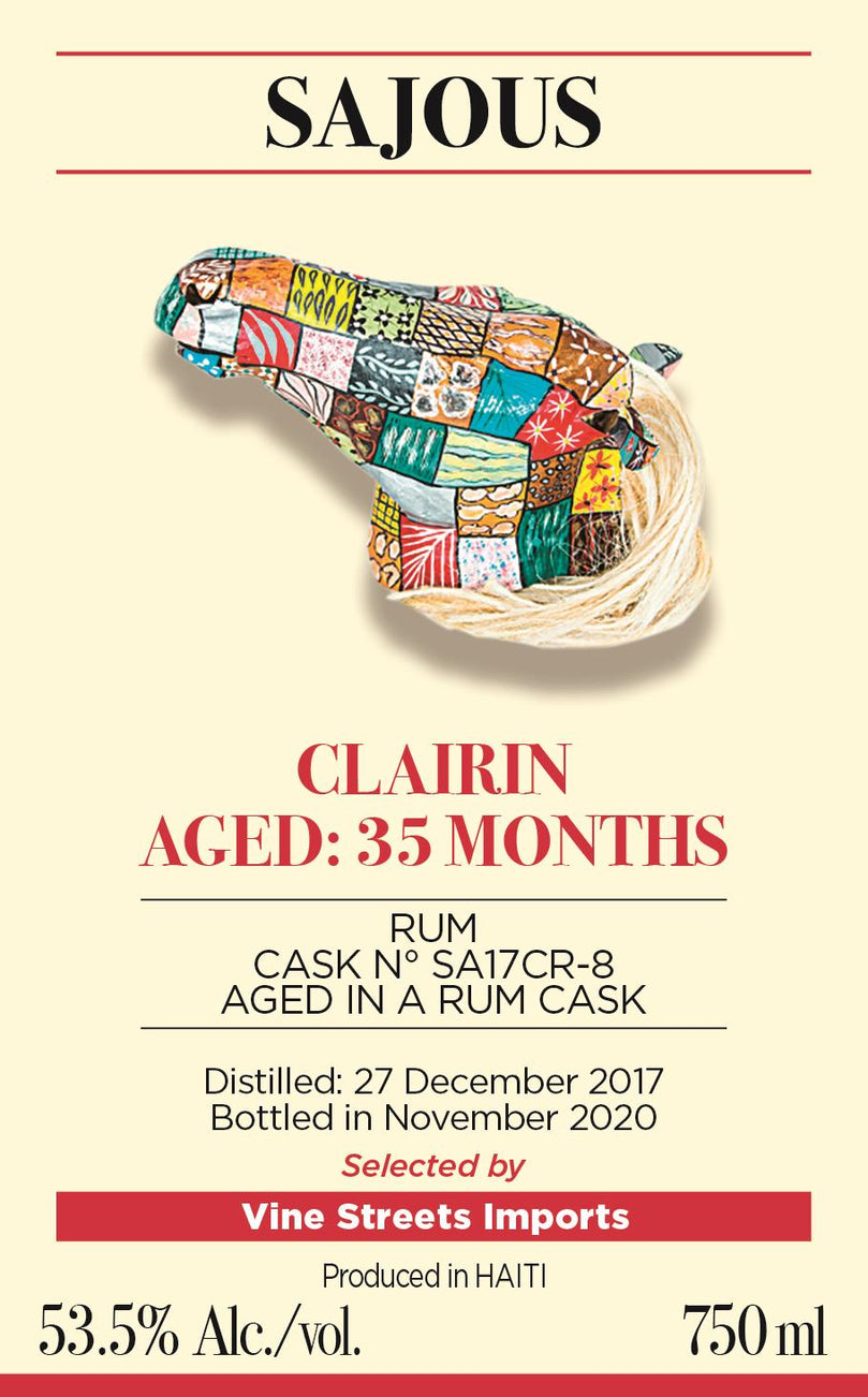 The Spirit of Haiti 35 Months Old Sajous Clairin Cask No. SA17CR-8 Aged In A Rum Cask, Liquor Cave