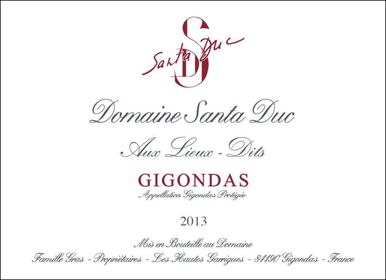 Domaine Santa Duc Gigondas Aux Lieux-Dits, Liquor Cave